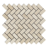 Crema Marfil Marble Polished 1 x 2 Herringbone Mosaic Tile