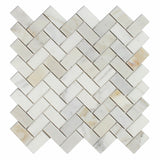 Calacatta Gold Marble Polished 1 x 2 Herringbone Mosaic Tile-Marble Mosaic-American Tile Depot