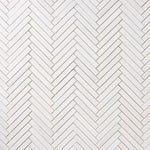 1×6 Bianco Dolomite Polished Herringbone Marble Mosaic Tile-Marble Mosaic-American Tile Depot