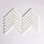 1×6 Bianco Dolomite Polished Herringbone Marble Mosaic Tile-Marble Mosaic-American Tile Depot