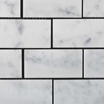 2 X 4 Carrara White Marble Honed Brick Mosaic Tile