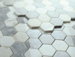 2" Beehive City Grey Polished Hexagon Marble Mosaic Tile-Marble Mosaic-American Tile Depot