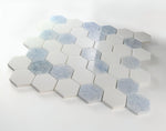 2" Beehive Crystal Ocean Polished Hexagon Marble Mosaic Tile-Marble Mosaic-American Tile Depot