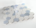 2" Beehive Crystal Ocean Polished Hexagon Marble Mosaic Tile-Marble Mosaic-American Tile Depot