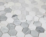 2" Beehive Dusk Honed Hexagon Marble Mosaic Tile-Marble Mosaic-American Tile Depot