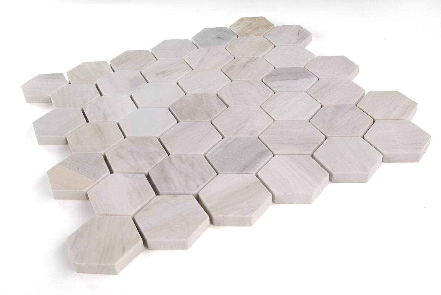 2" Beehive Eura Polished Hexagon Marble Mosaic Tile-Marble Mosaic-American Tile Depot