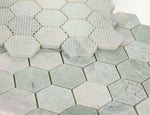 2" Beehive Green Polished Hexagon Marble Mosaic Tile-Marble Mosaic-American Tile Depot