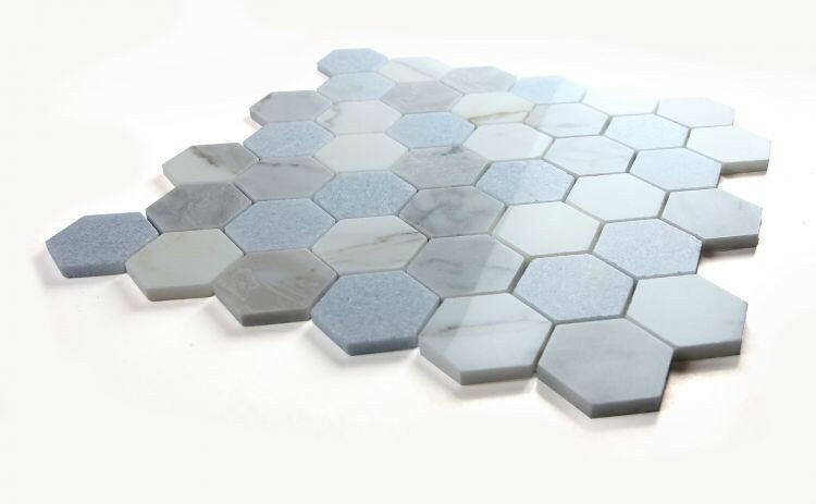 2" Beehive Livid Polished Hexagon Marble Mosaic Tile-Marble Mosaic-American Tile Depot