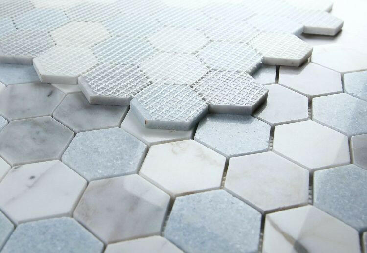 2" Beehive Livid Polished Hexagon Marble Mosaic Tile-Marble Mosaic-American Tile Depot