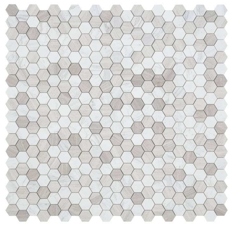 2" Beehive Loft Honed Hexagon Marble Mosaic Tile-Marble Mosaic-American Tile Depot