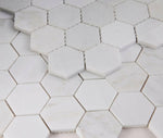 2" Beehive Snow White Polished Hexagon Marble Mosaic Tile-Marble Mosaic-American Tile Depot