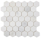 2" Beehive Snow White Polished Hexagon Marble Mosaic Tile-Marble Mosaic-American Tile Depot