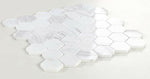 2" Beehive White Polished Hexagon Marble Mosaic Tile-Marble Mosaic-American Tile Depot