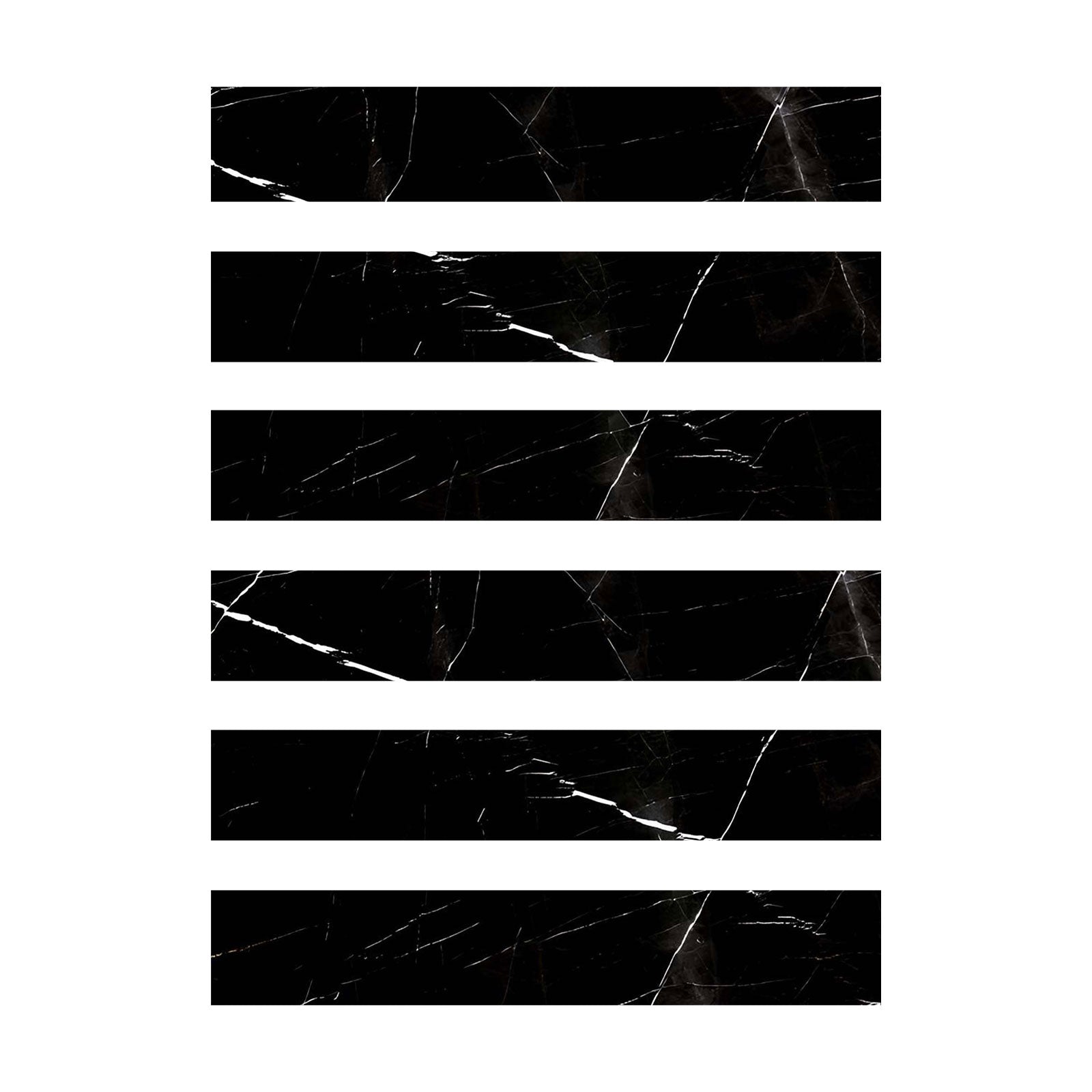 2 X 12 Black Marquina Marble Honed Tile-Marble Tile-American Tile Depot