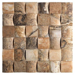 2 X 2 Antico Onyx Travertine CNC-Arched Mosaic Tile-Travertine Mosaic-American Tile Depot