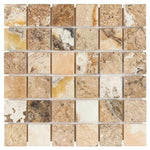 2 X 2 Antico Onyx Travertine Tumbled Mosaic Tile-Travertine Mosaic-American Tile Depot