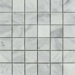 2 X 2 Bianco Venatino (Bianco Mare) Marble Honed Mosaic Tile-Marble Mosaic-American Tile Depot