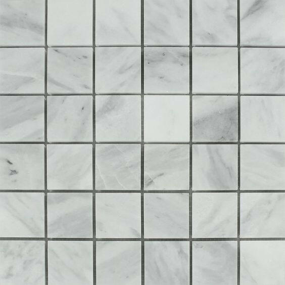 2 X 2 Bianco Venatino (Bianco Mare) Marble Honed Mosaic Tile-Marble Mosaic-American Tile Depot