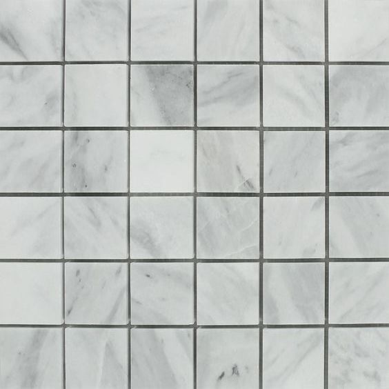 2 X 2 Bianco Venatino (Bianco Mare) Marble Polished Mosaic Tile-Marble Mosaic-American Tile Depot