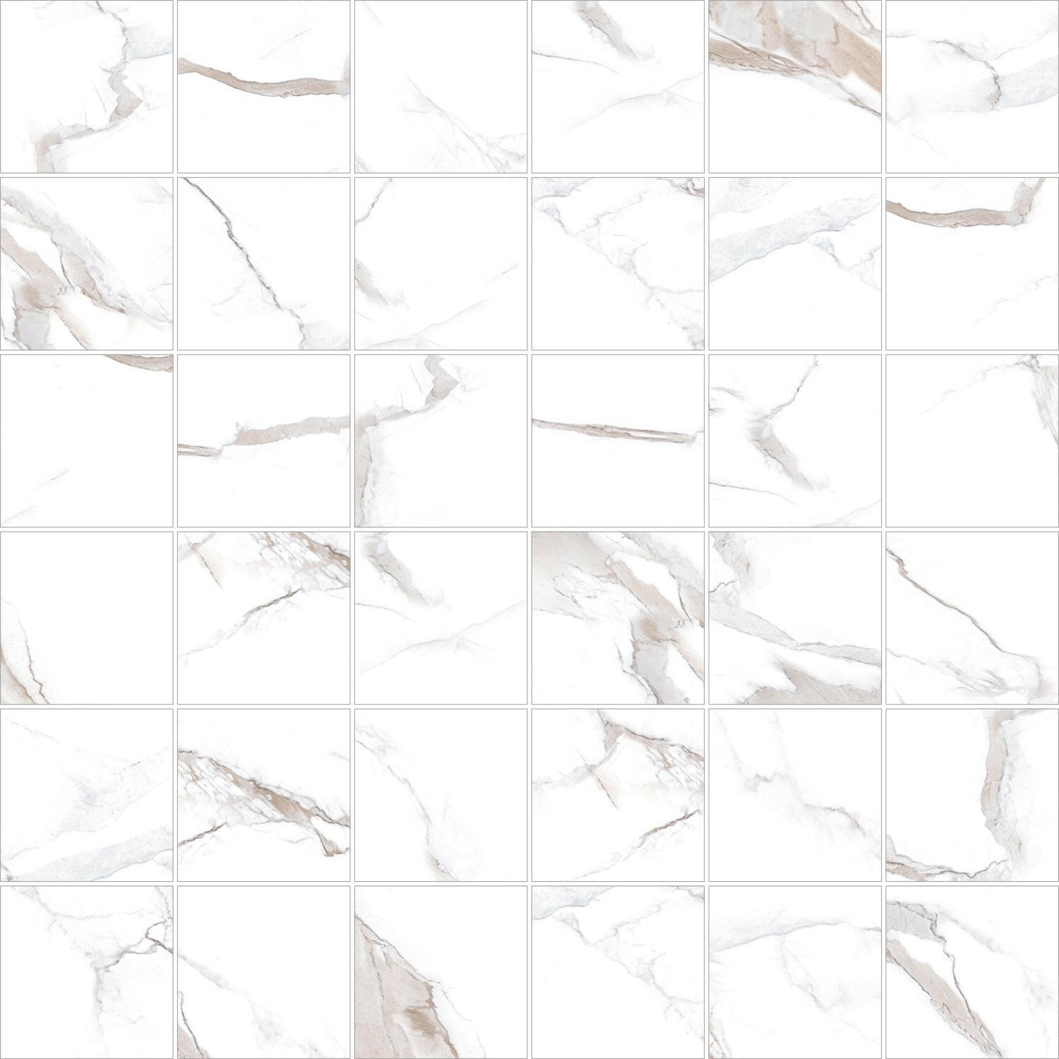 2 X 2 Calacatta Bronze Square Matte Porcelain Mosaic Tile-Porcelain Mosaic-American Tile Depot