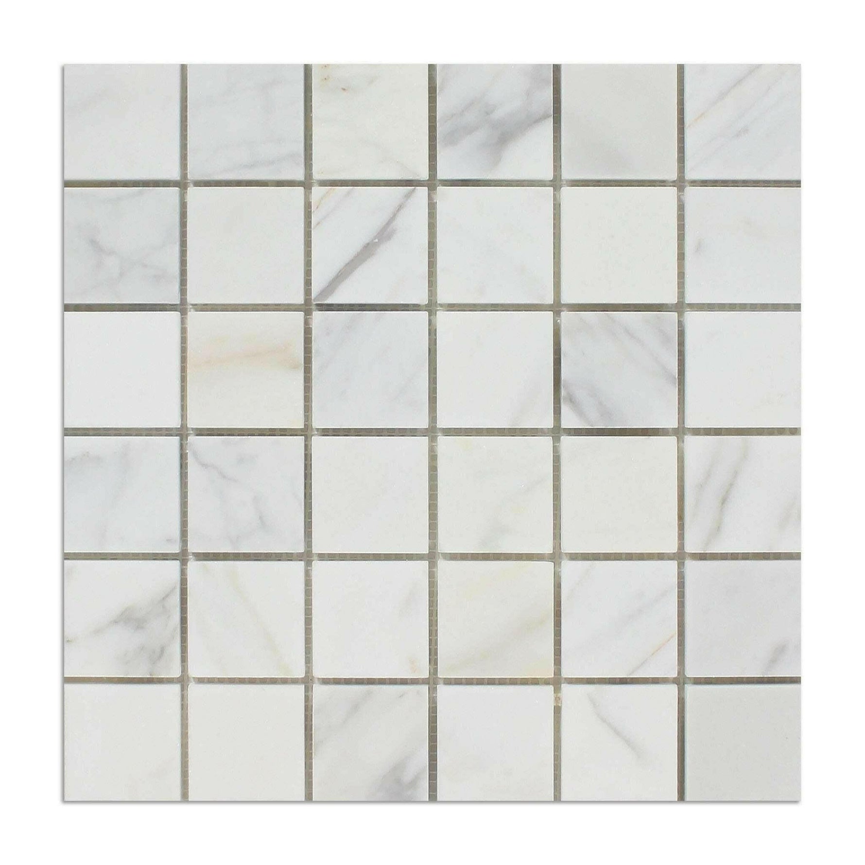 2 X 2 Calacatta Gold Marble Honed Mosaic Tile-Marble Mosaic-American Tile Depot