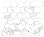 2 X 2 Calacatta White Hexagon Polished Porcelain Mosaic Tile-Porcelain Mosaic-American Tile Depot