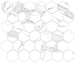 2 X 2 Calacatta White Hexagon Polished Porcelain Mosaic Tile-Porcelain Mosaic-American Tile Depot