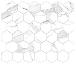 2 X 2 Calacatta White Hexagon Polished Porcelain Mosaic Tile-Porcelain Mosaic-American Tile Depot