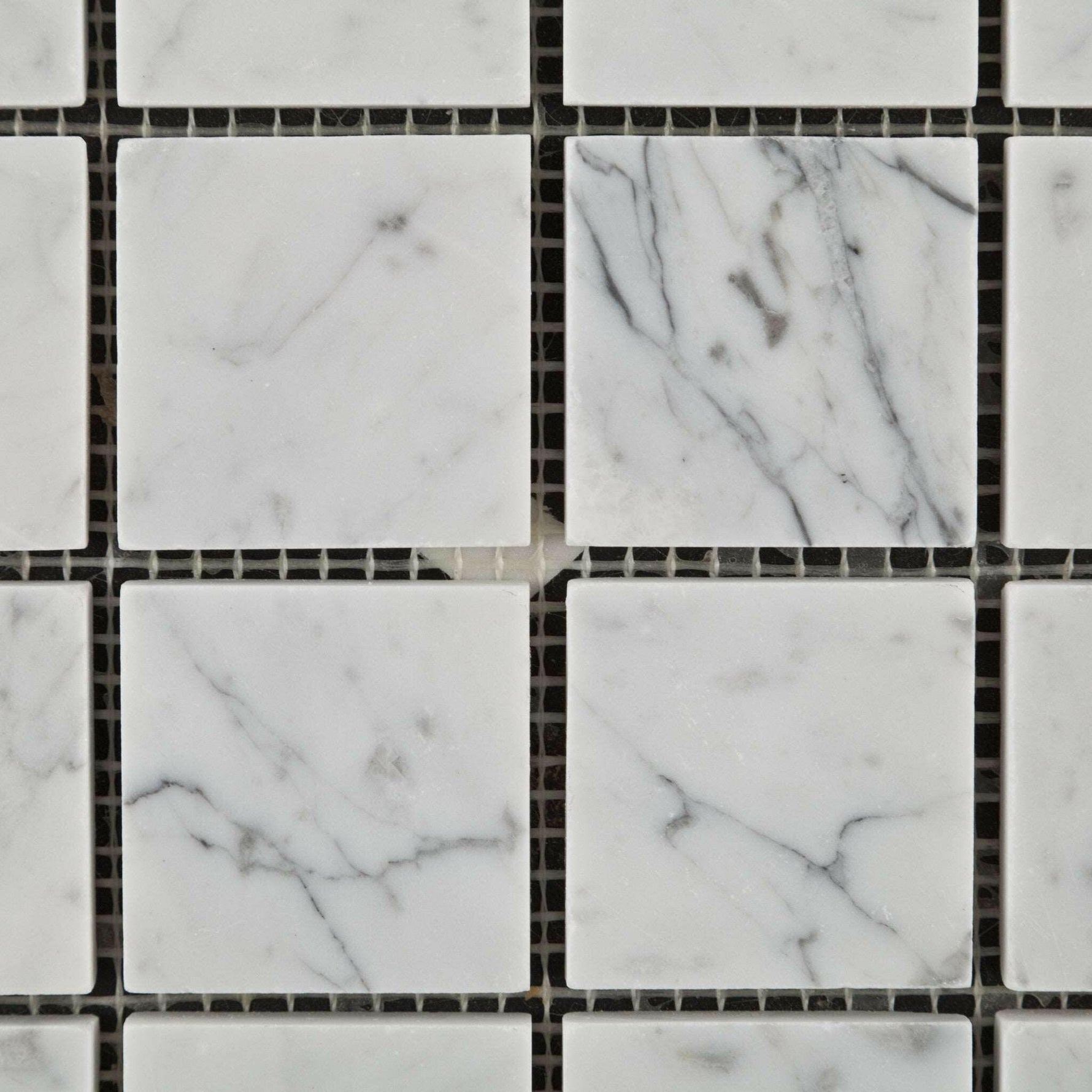 2 X 2 Carrara White Marble Honed Mosaic Tile-Marble Mosaic-American Tile Depot