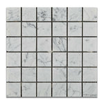 2 X 2 Carrara White Marble Honed Mosaic Tile-Marble Mosaic-American Tile Depot