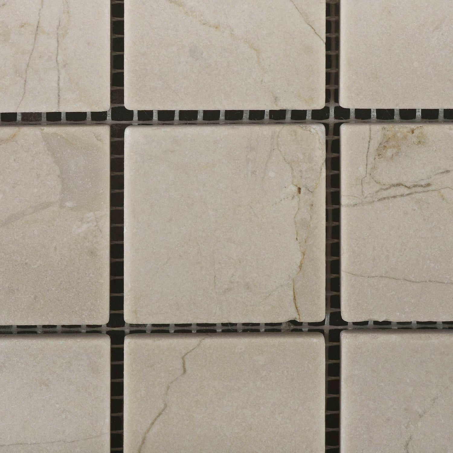 2 X 2 Crema Marfil Marble Tumbled Mosaic Tile-Marble Mosaic-American Tile Depot