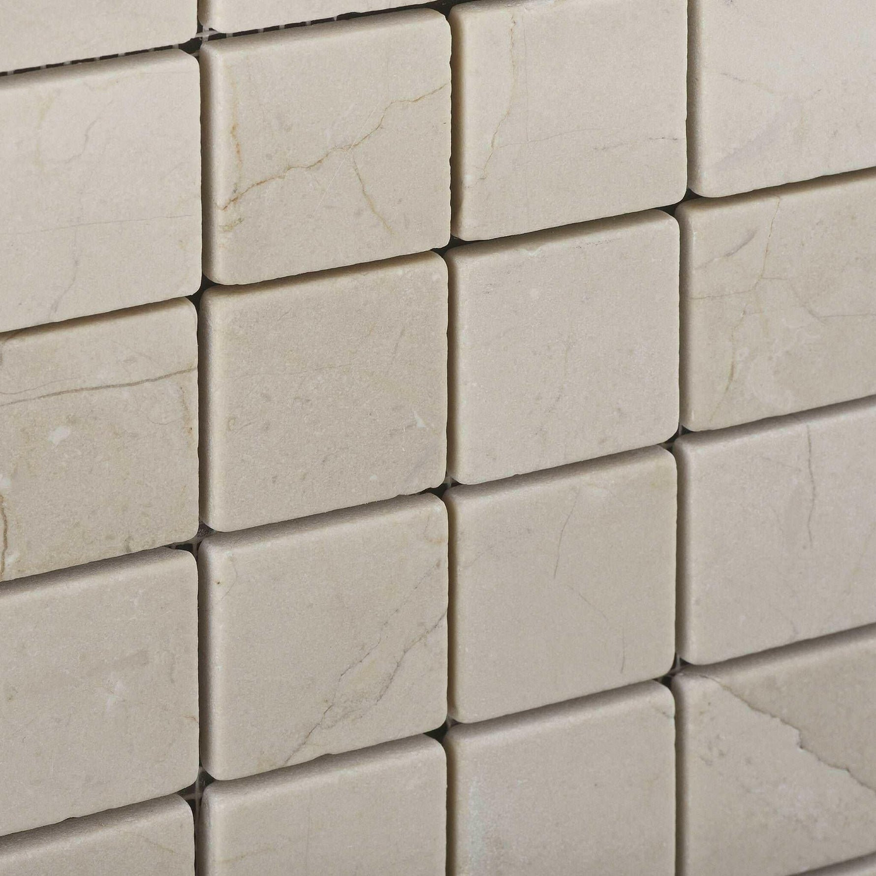 2 X 2 Crema Marfil Marble Tumbled Mosaic Tile-Marble Mosaic-American Tile Depot