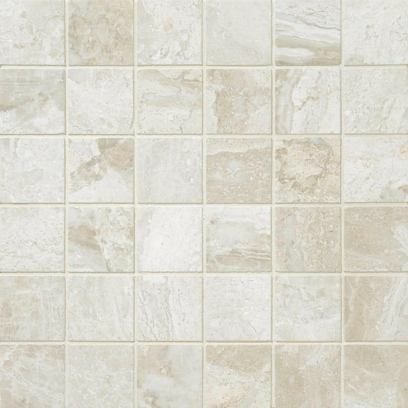 2 X 2 Diano Royal ( Queen Beige ) Marble Polished Mosaic Tile-Marble Mosaic-American Tile Depot