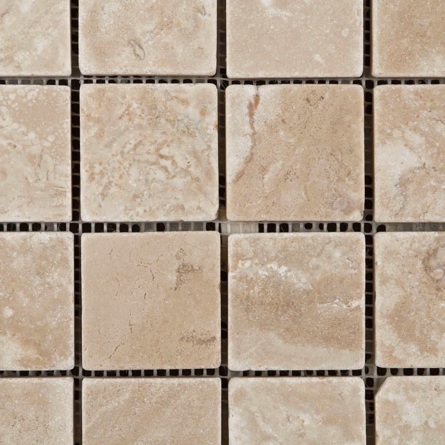 2 X 2 Durango Cream Travertine Tumbled Mosaic Tile-Travertine Mosaic-American Tile Depot