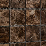 2 X 2 Emperador Dark Marble Polished Mosaic Tile-Marble Mosaic-American Tile Depot