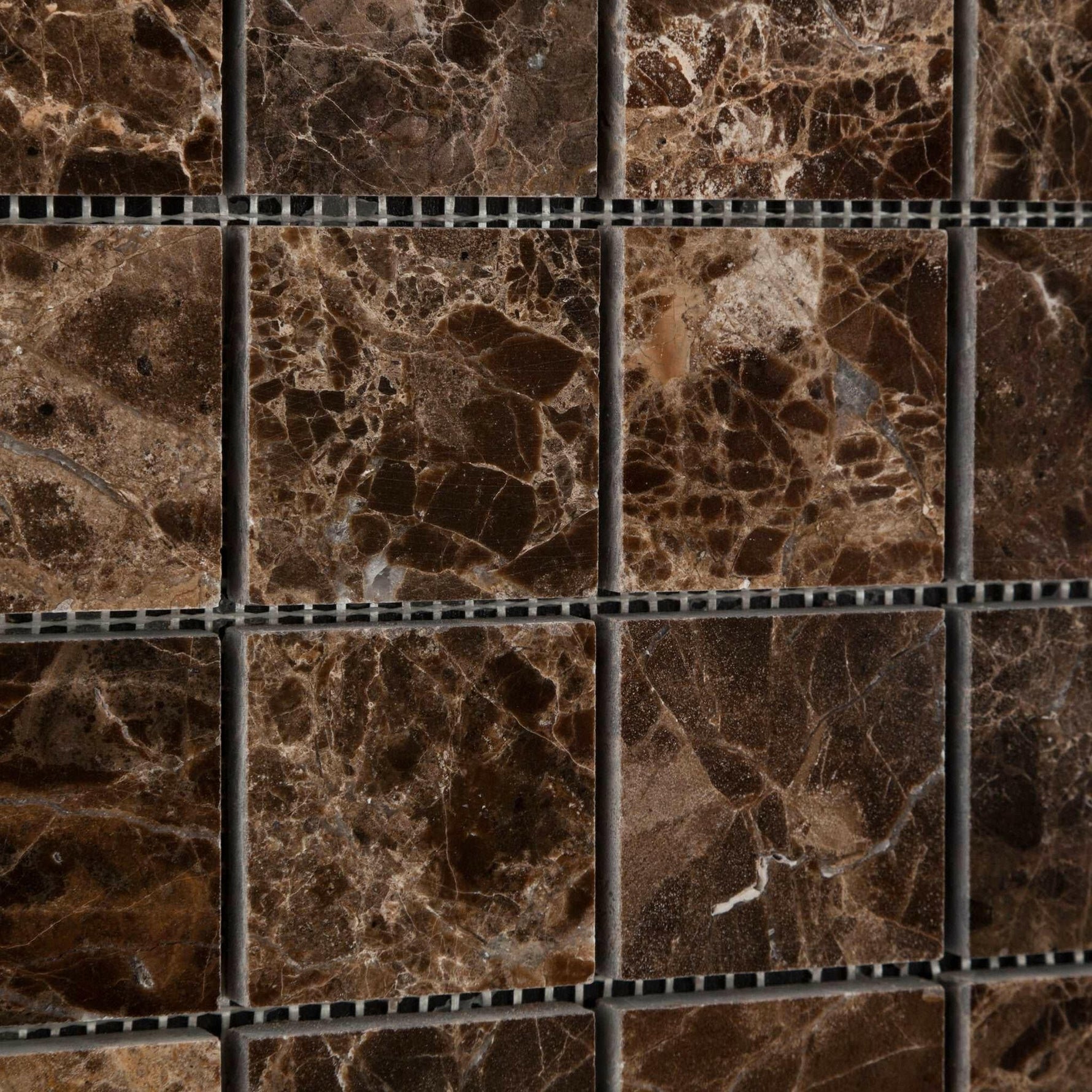 2 X 2 Emperador Dark Marble Polished Mosaic Tile-Marble Mosaic-American Tile Depot