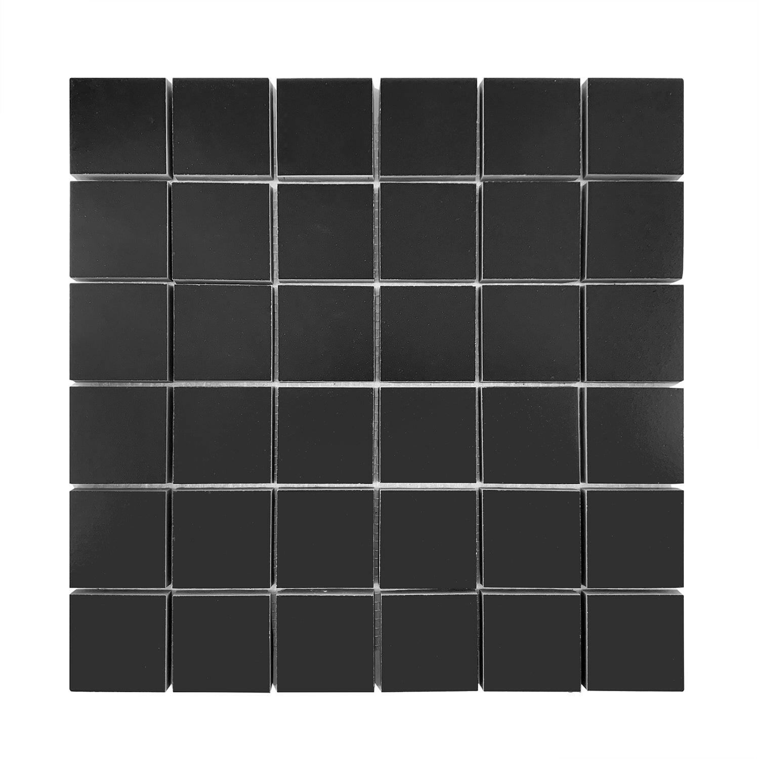 2 X 2 Full Black Square Matte Porcelain Mosaic Tile-Porcelain Tile Large Formate-American Tile Depot