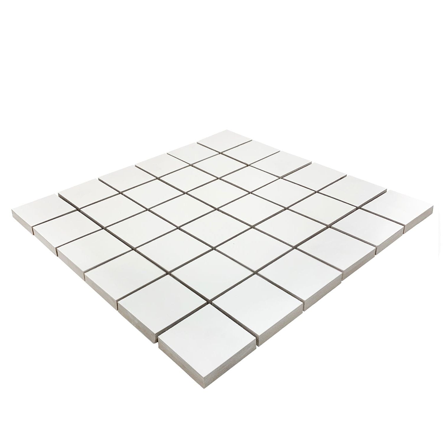 2 X 2 Full White Square Matte Porcelain Mosaic Tile-Marble Mosaic-American Tile Depot