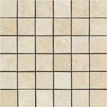 2 X 2 Ivory Travertine Honed Mosaic Tile-Travertine Mosaic-American Tile Depot