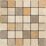 2 X 2 Mixed Travertine Tumbled Mosaic Tile-Travertine Mosaic-American Tile Depot