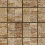 2 X 2 Noce Exotic Travertine (Vein-Cut) Polished & Unfilled Mosaic Tile-Travertine Mosaic-American Tile Depot