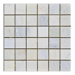 2 X 2 Oriental White / Asian Statuary Marble Honed Mosaic Tile-Marble Mosaic-American Tile Depot