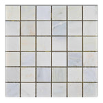 2 X 2 Oriental White / Asian Statuary Marble Honed Mosaic Tile-Marble Mosaic-American Tile Depot