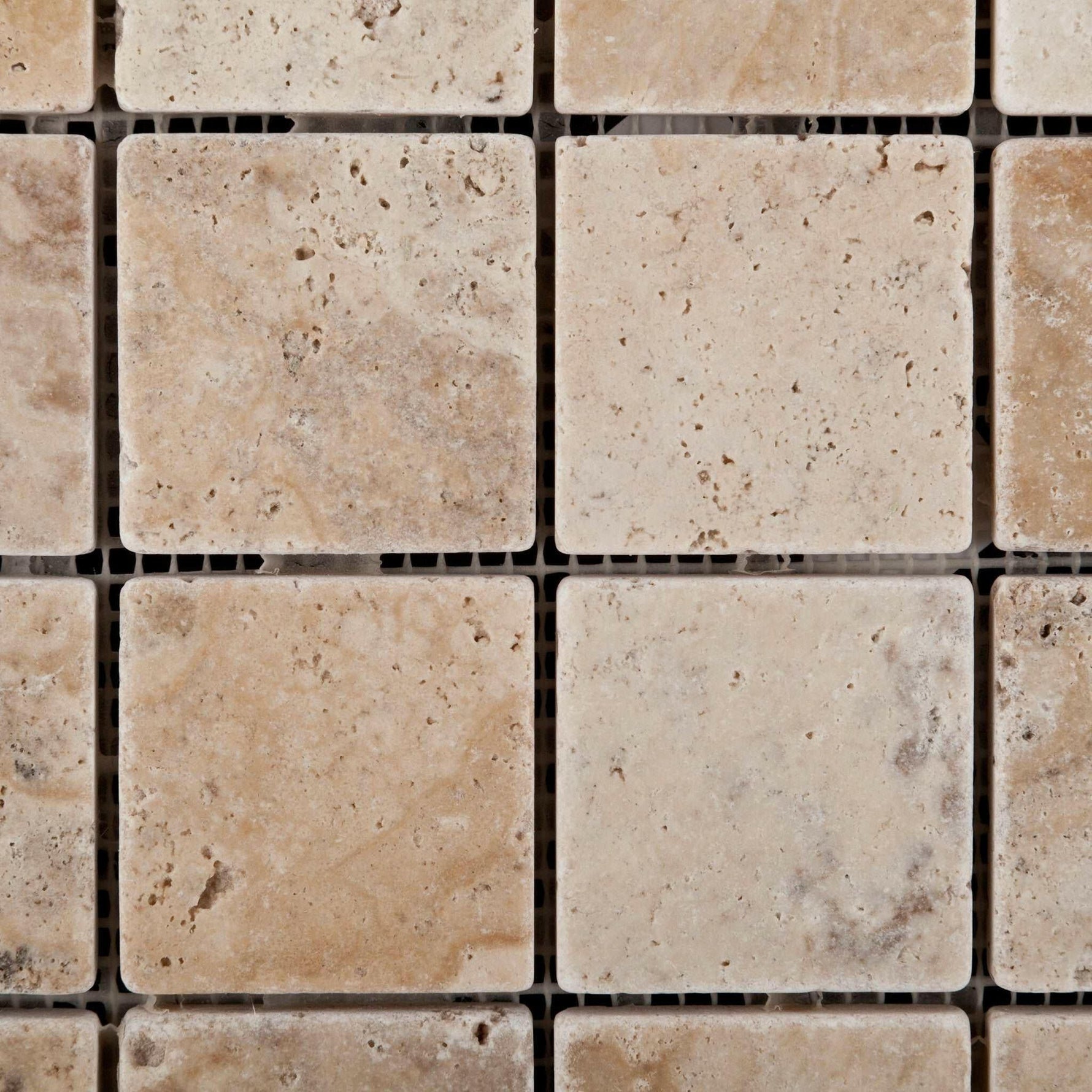 2 X 2 Philadelphia Travertine Tumbled Mosaic Tile-Travertine Mosaic-American Tile Depot