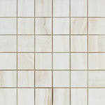 2 X 2 Premium White Onyx VEIN-CUT Polished Mosaic Tile-Marble Mosaic-American Tile Depot