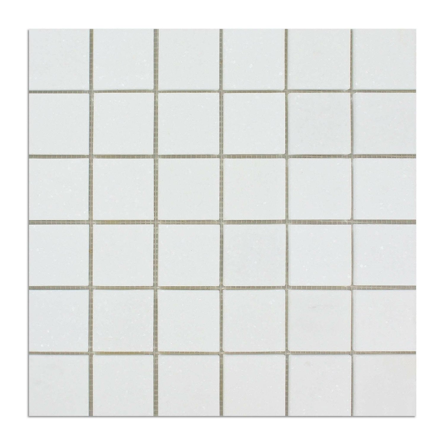 2 X 2 Thassos White Marble Honed Mosaic Tile-Marble Mosaic-American Tile Depot