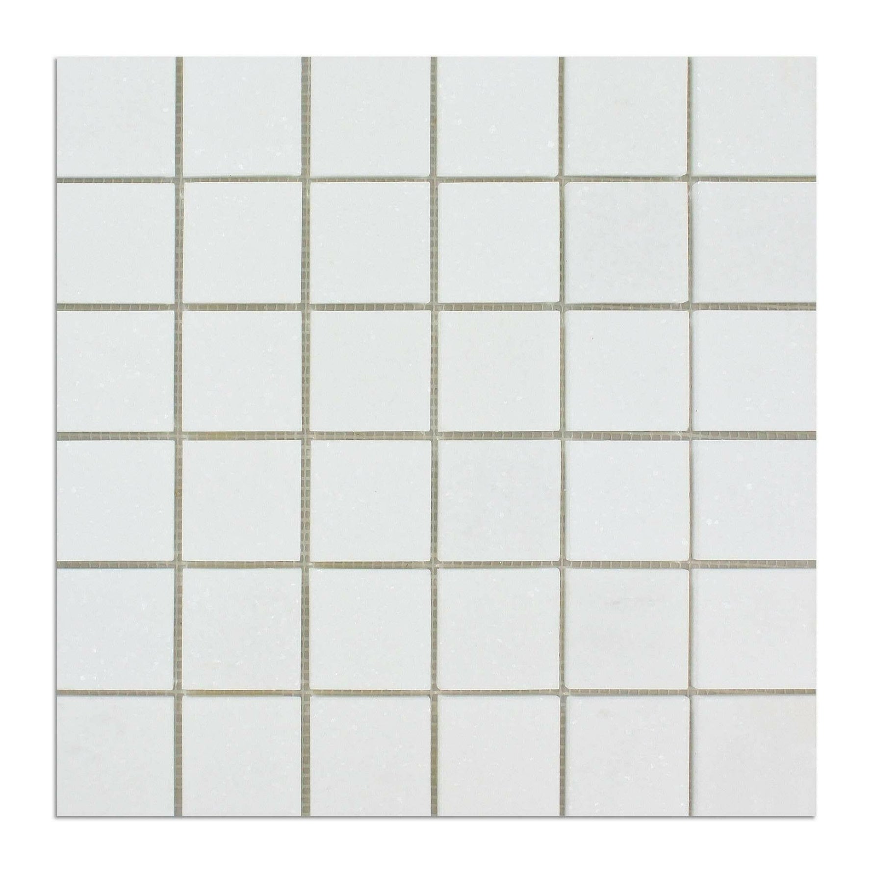 2 X 2 Thassos White Marble Polished Mosaic Tile-Marble Mosaic-American Tile Depot