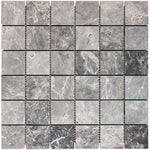 2 X 2 Tundra Gray (Atlantic Gray) Marble Honed Mosaic Tile-Marble Mosaic-American Tile Depot