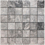 2 X 2 Tundra Gray (Atlantic Gray) Marble Honed Mosaic Tile-Marble Mosaic-American Tile Depot