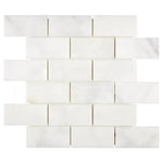 2 X 4 Afyon White Marble Polished Brick Mosaic Tile-Marble Mosaic-American Tile Depot